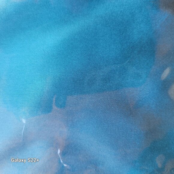 Turquoise Wild Rag Large Scarf 35x35 Inches Satin Western Accessory Cowgirl or C - Picture 2 of 7